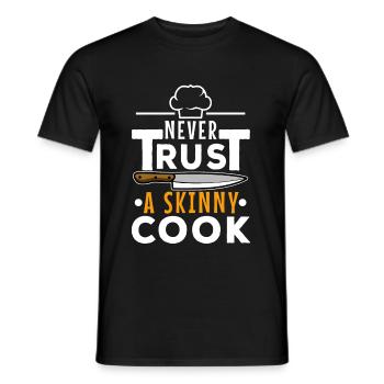 Ne faites jamais confiance à un cuisinier maigre - T-shirt homme - noir - Devant - AI Model Male 178 light (178cm)