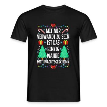 Mit mir verwandt zu sein ist das einzig wahre - Männer T-Shirt - Schwarz - Vorne - AI Model Male 178 light (178cm)