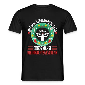Mit mir verwandt zu sein ist das einzig wahre - Männer T-Shirt - Schwarz - Vorne - AI Model Male 178 light (178cm)