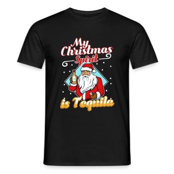 My christmas spirit is Tequila - Men's T-Shirt - black - Front - AI Model Male 178 light (178cm)
