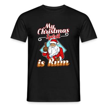 My christmas spirit is rum - Männer T-Shirt - Schwarz - Vorne - AI Model Male 178 light (178cm)