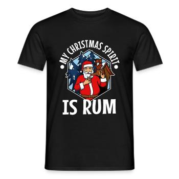 My christmas spirit is rum - Männer T-Shirt - Schwarz - Vorne - AI Model Male 178 light (178cm)