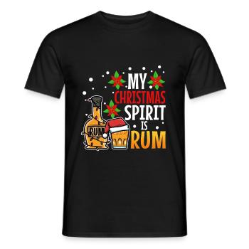 My christmas spirit is rum - Männer T-Shirt - Schwarz - Vorne - AI Model Male 178 light (178cm)