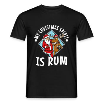My christmas spirit is rum - Männer T-Shirt - Schwarz - Vorne - AI Model Male 178 light (178cm)