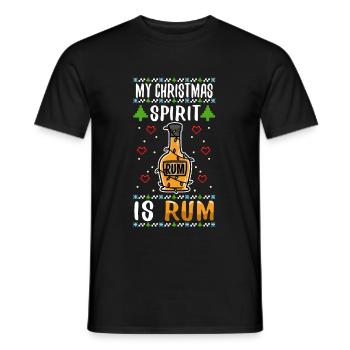 My christmas spirit is rum - Männer T-Shirt - Schwarz - Vorne - AI Model Male 178 light (178cm)