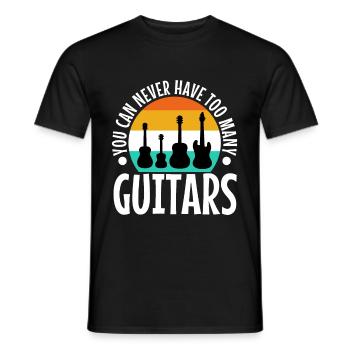 You can never have too many guitars - Men's T-Shirt - black - Front - AI Model Male 178 light (178cm)