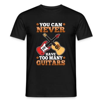 You can never have too many guitars - Men's T-Shirt - black - Front - AI Model Male 178 light (178cm)