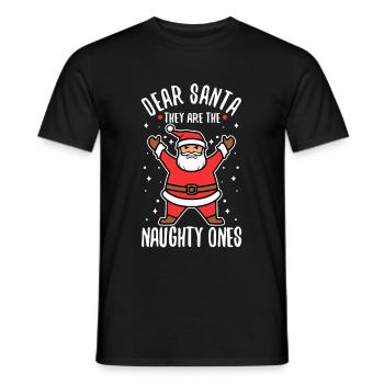 Dear santa they are the naughty ones - Men's T-Shirt - black - Front - AI Model Male 178 light (178cm)