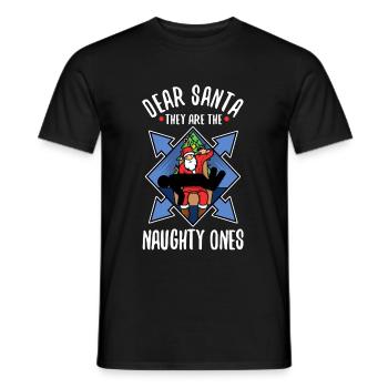 Dear santa they are the naughty ones - Men's T-Shirt - black - Front - AI Model Male 178 light (178cm)