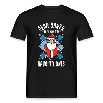 Cher père Noël, ce sont les méchants - T-shirt homme - noir - Devant - AI Model Male 178 light (178cm)