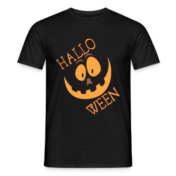 Hallwoeen pumpkin face creepy - Men's T-Shirt - black - Front - AI Model Male 178 light (178cm)