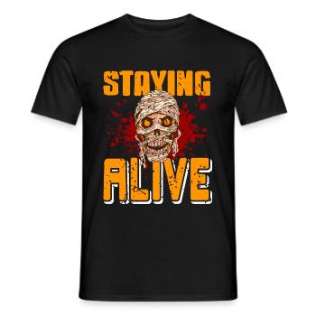 Halloween - Staying Alive - Männer T-Shirt - Schwarz - Vorne - AI Model Male 178 light (178cm)