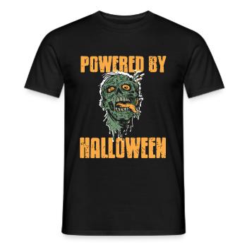 Powered by Halloween - Männer T-Shirt - Schwarz - Vorne - AI Model Male 178 light (178cm)