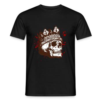 Halloween Knochen Totenkopf König Blut - Männer T-Shirt - Schwarz - Vorne - AI Model Male 178 light (178cm)