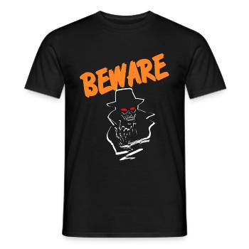Halloween Beware - Männer T-Shirt - Schwarz - Vorne - AI Model Male 178 light (178cm)