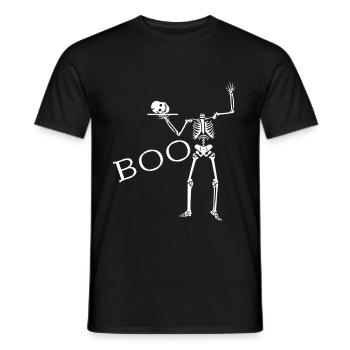 Skelett Totenkopf - Boo - Männer T-Shirt - Schwarz - Vorne - AI Model Male 178 light (178cm)