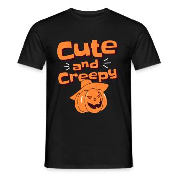 Halloween Pumpkin - Cute and Creepy - Men's T-Shirt - black - Front - AI Model Male 178 light (178cm)