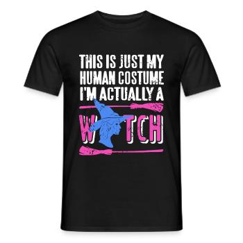Hexe - C’est mon costume humain Je suis en fait un - T-shirt homme - noir - Devant - AI Model Male 178 light (178cm)