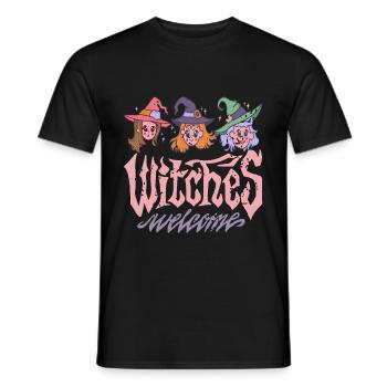 Sorcières - Groupe de fête des sorcières - T-shirt homme - noir - Devant - AI Model Male 178 light (178cm)