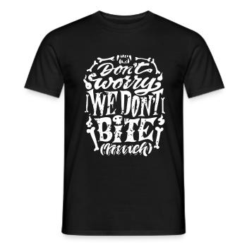 Vampier - Ne vous inquiétez pas, nous ne mordons pas - T-shirt homme - noir - Devant - AI Model Male 178 light (178cm)