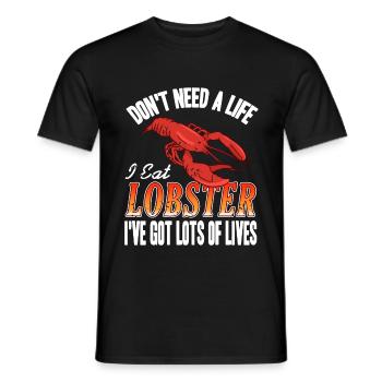 Je n’ai pas besoin d’une vie que je mange du homard - T-shirt homme - noir - Devant - AI Model Male 178 light (178cm)
