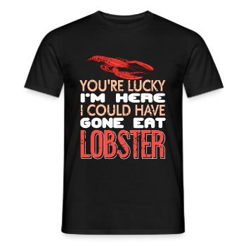 J’aurais pu aller manger du homard - T-shirt homme - noir - Devant - AI Model Male 178 light (178cm)