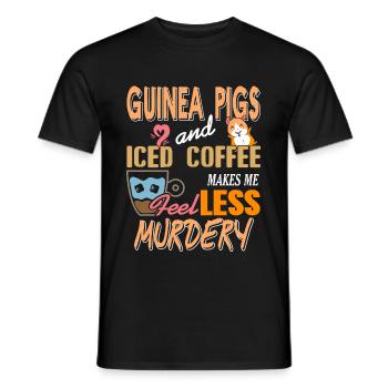 Guinea Pigs and Iced Coffee makes me feelless - Männer T-Shirt - Schwarz - Vorne - AI Model Male 178 light (178cm)