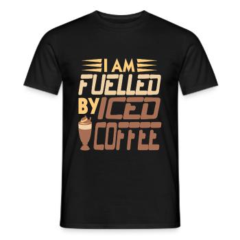 I am Fuelled by Iced coffee - Men's T-Shirt - black - Front - AI Model Male 178 light (178cm)