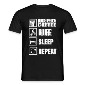 Iced Coffee Bike Sleep Reapeat - Men's T-Shirt - black - Front - AI Model Male 178 light (178cm)