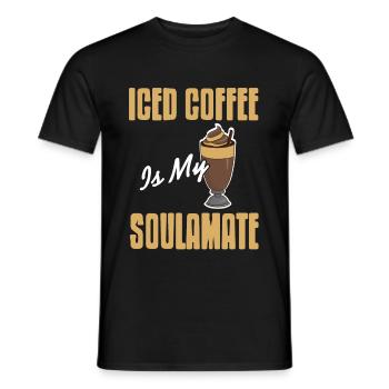 Iced coffee is my soulamate - Men's T-Shirt - black - Front - AI Model Male 178 light (178cm)