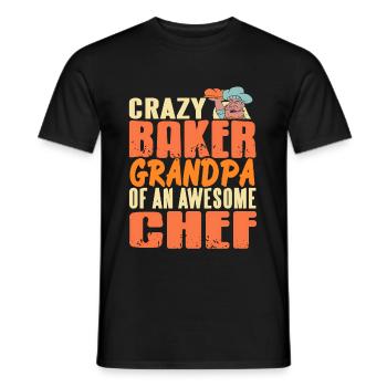 Crazy Baker Grandpa of an awesome chef - Men's T-Shirt - black - Front - AI Model Male 178 light (178cm)