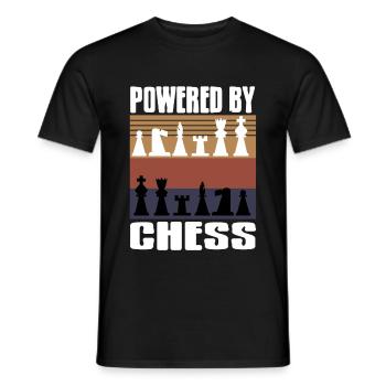 Powered by chess - Männer T-Shirt - Schwarz - Vorne - AI Model Male 178 light (178cm)