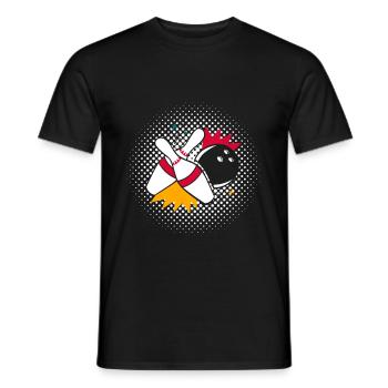 Bowling ball with pin - Men's T-Shirt - black - Front - AI Model Male 178 light (178cm)