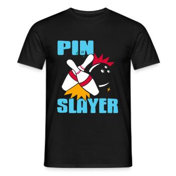 Bowling - Pin Slayer - Männer T-Shirt - Schwarz - Vorne - AI Model Male 178 light (178cm)