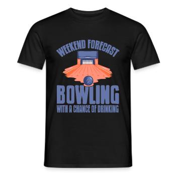 Weekend forecast bowling with a change of drinking - Männer T-Shirt - Schwarz - Vorne - AI Model Male 178 light (178cm)
