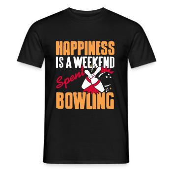 Happiness is a weekend spent bowling - Männer T-Shirt - Schwarz - Vorne - AI Model Male 178 light (178cm)