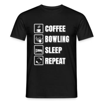 Coffee bowling sleep repeat - Männer T-Shirt - Schwarz - Vorne - AI Model Male 178 light (178cm)