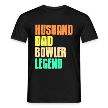 Husband Dad Bowler Legend - Men's T-Shirt - black - Front - AI Model Male 178 light (178cm)