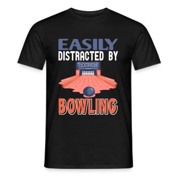 Easily Distractes by bowling - Men's T-Shirt - black - Front - AI Model Male 178 light (178cm)