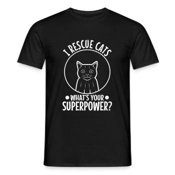 Je sauve Cats quel est votre super-pouvoir - T-shirt homme - noir - Devant - AI Model Male 178 light (178cm)