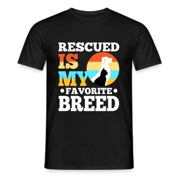 Rescued est ma race préférée cultivée - T-shirt homme - noir - Devant - AI Model Male 178 light (178cm)
