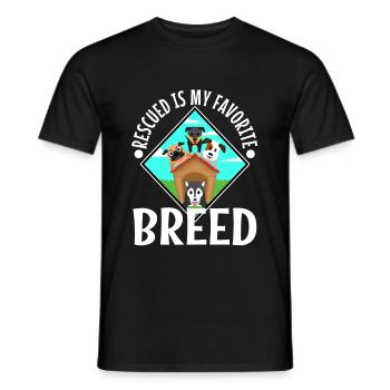 Rescued est ma race préférée - T-shirt homme - noir - Devant - AI Model Male 178 light (178cm)
