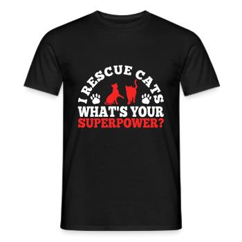Je sauve les animaux quelle est votre superpuissance - T-shirt homme - noir - Devant - AI Model Male 178 light (178cm)