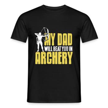 Bogenschießen - Mon das te battra au tir à l’arc - T-shirt homme - noir - Devant - AI Model Male 178 light (178cm)