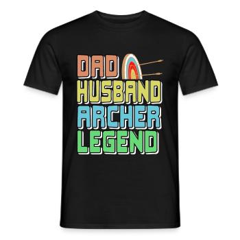 Dad Husband Archer Legend - Men's T-Shirt - black - Front - AI Model Male 178 light (178cm)