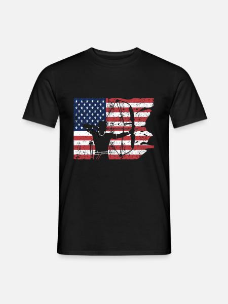 USA Bogenschießen sport - Männer T-Shirt - Schwarz