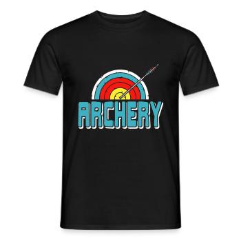 Archery with arrow and target - Men's T-Shirt - black - Front - AI Model Male 178 light (178cm)