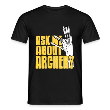 Posez-moi des questions sur le tir à l’arc - T-shirt homme - noir - Devant - AI Model Male 178 light (178cm)