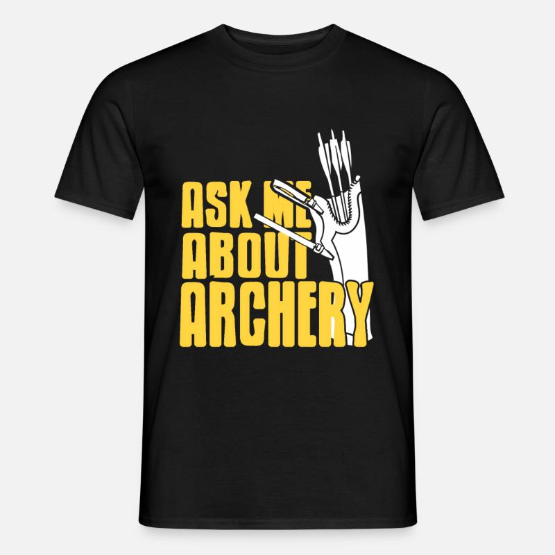 Ask me about Archery - Männer T-Shirt - Schwarz