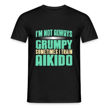 Je ne suis pas alsways grincheux quelque chose je forme l’aïkido - T-shirt homme - noir - Devant - AI Model Male 178 light (178cm)